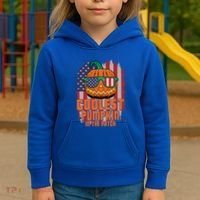 Halloween Costume Coolest Pumpkin In The Patch American Flag Gift Kids Hoodie thumb 3