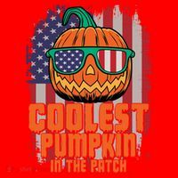 Halloween Costume Coolest Pumpkin In The Patch American Flag Gift Santa Hat thumb 1