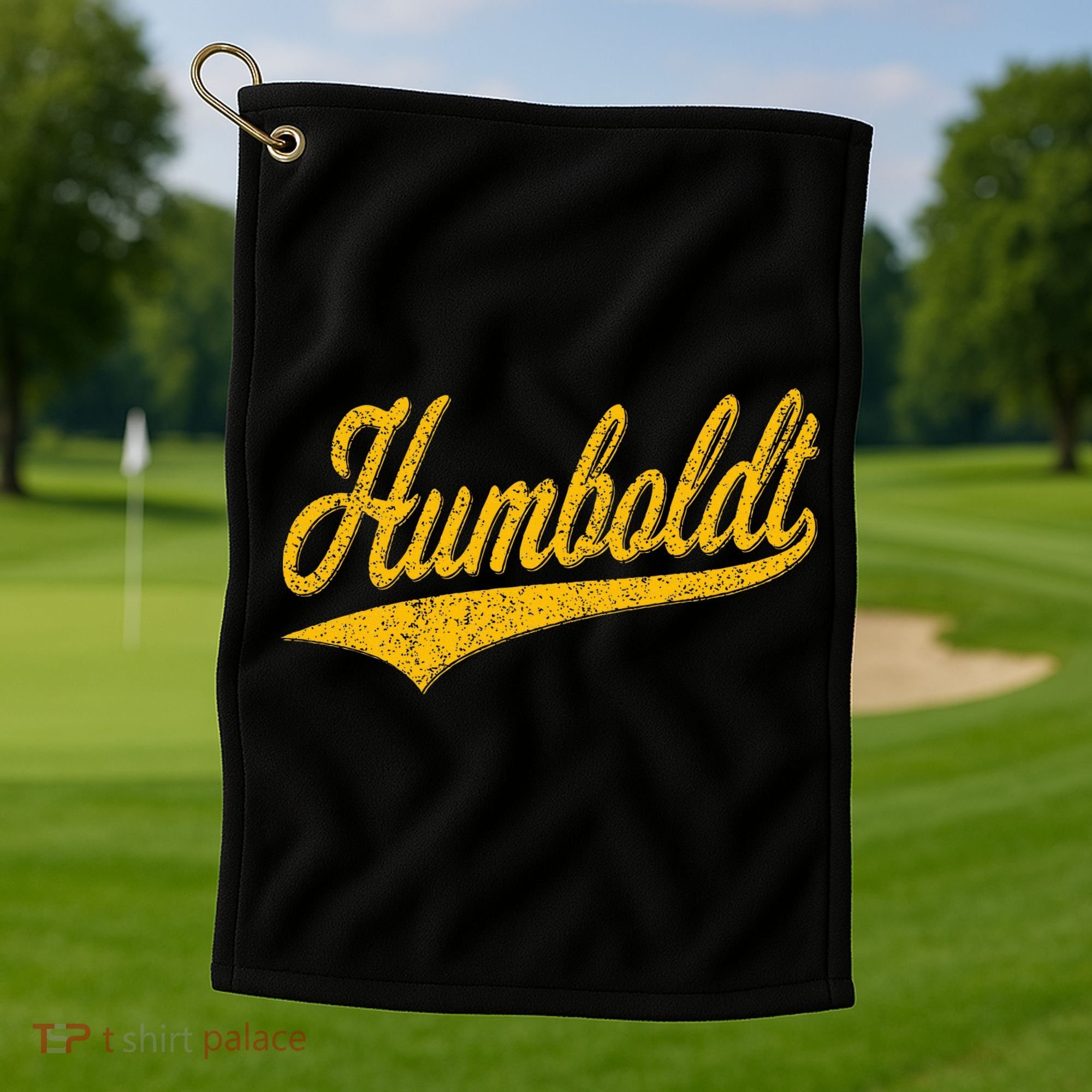 Humboldt County Ca Varsity Script Classic Sports Jersey Golf Towel