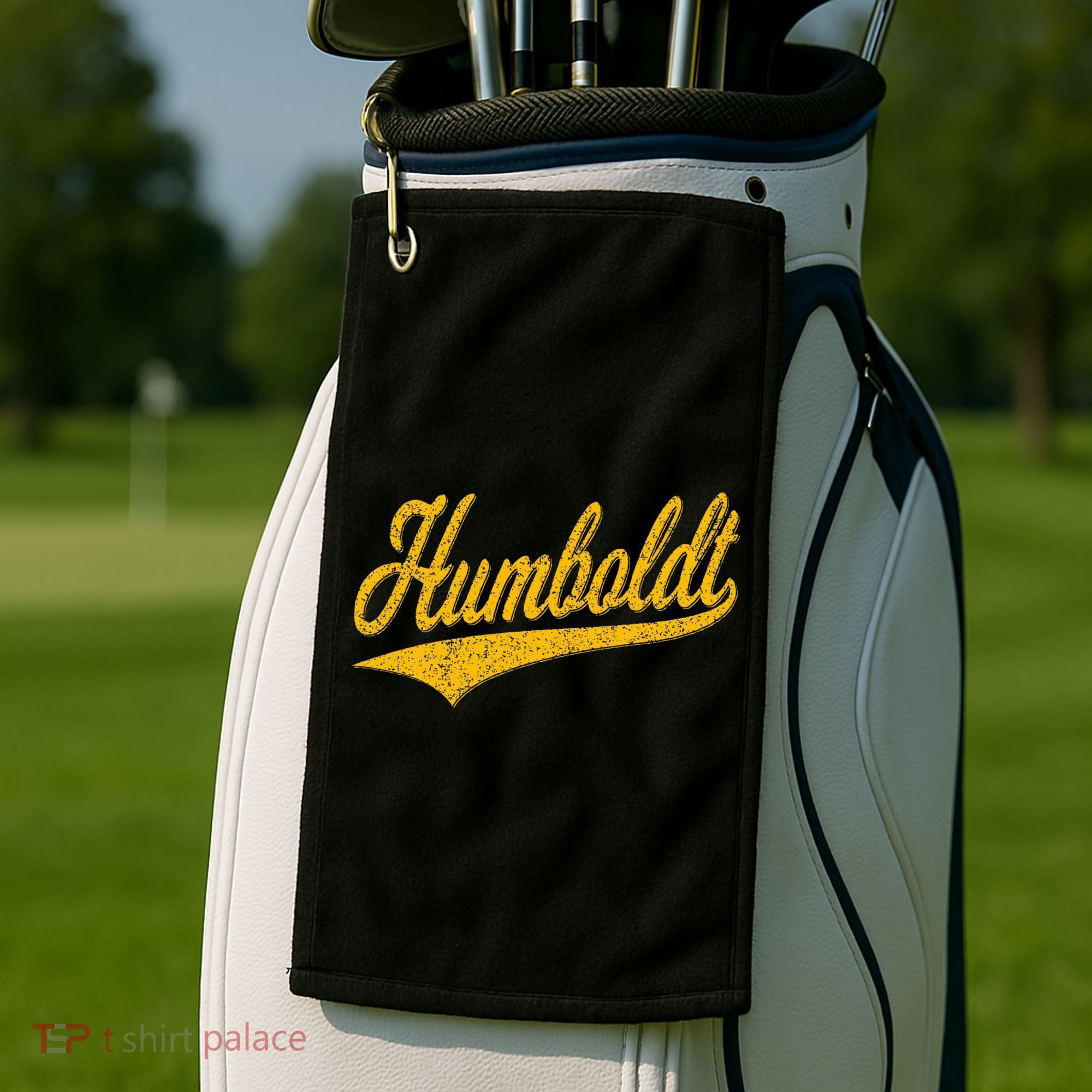 Humboldt County Ca Varsity Script Classic Sports Jersey Golf Towel