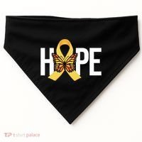 Hope Childhood Cancer Awareness Butterfly Ribbon USA-Made Doggie Bandana thumb 0
