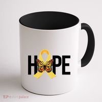 Hope Childhood Cancer Awareness Butterfly Ribbon Coffee Mug thumb 1