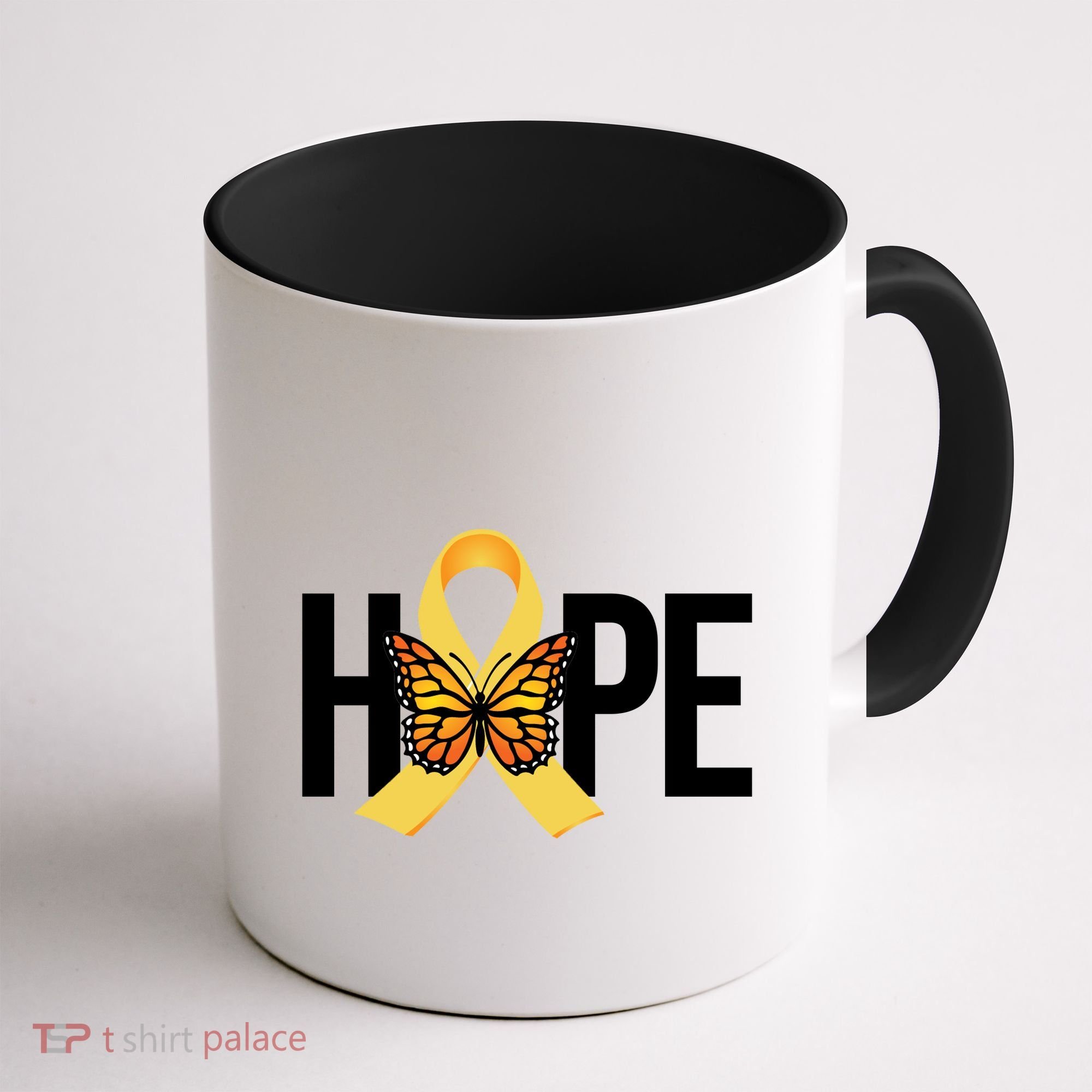 Hope Childhood Cancer Awareness Butterfly Ribbon Coffee Mug
