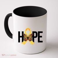 Hope Childhood Cancer Awareness Butterfly Ribbon Coffee Mug thumb 0