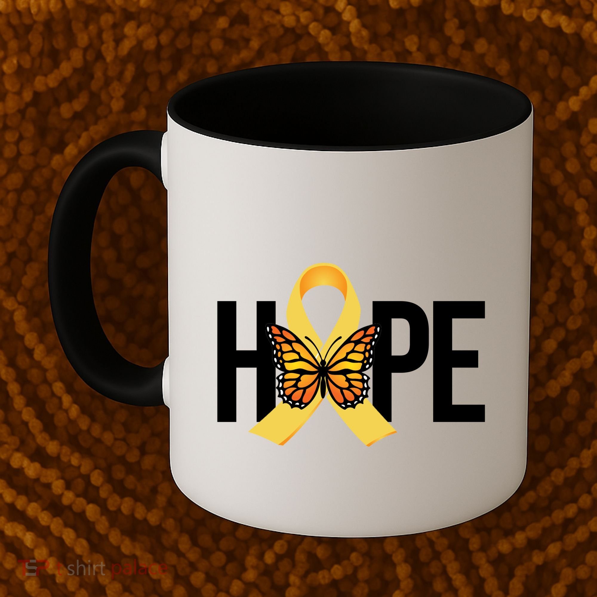 Hope Childhood Cancer Awareness Butterfly Ribbon Coffee Mug