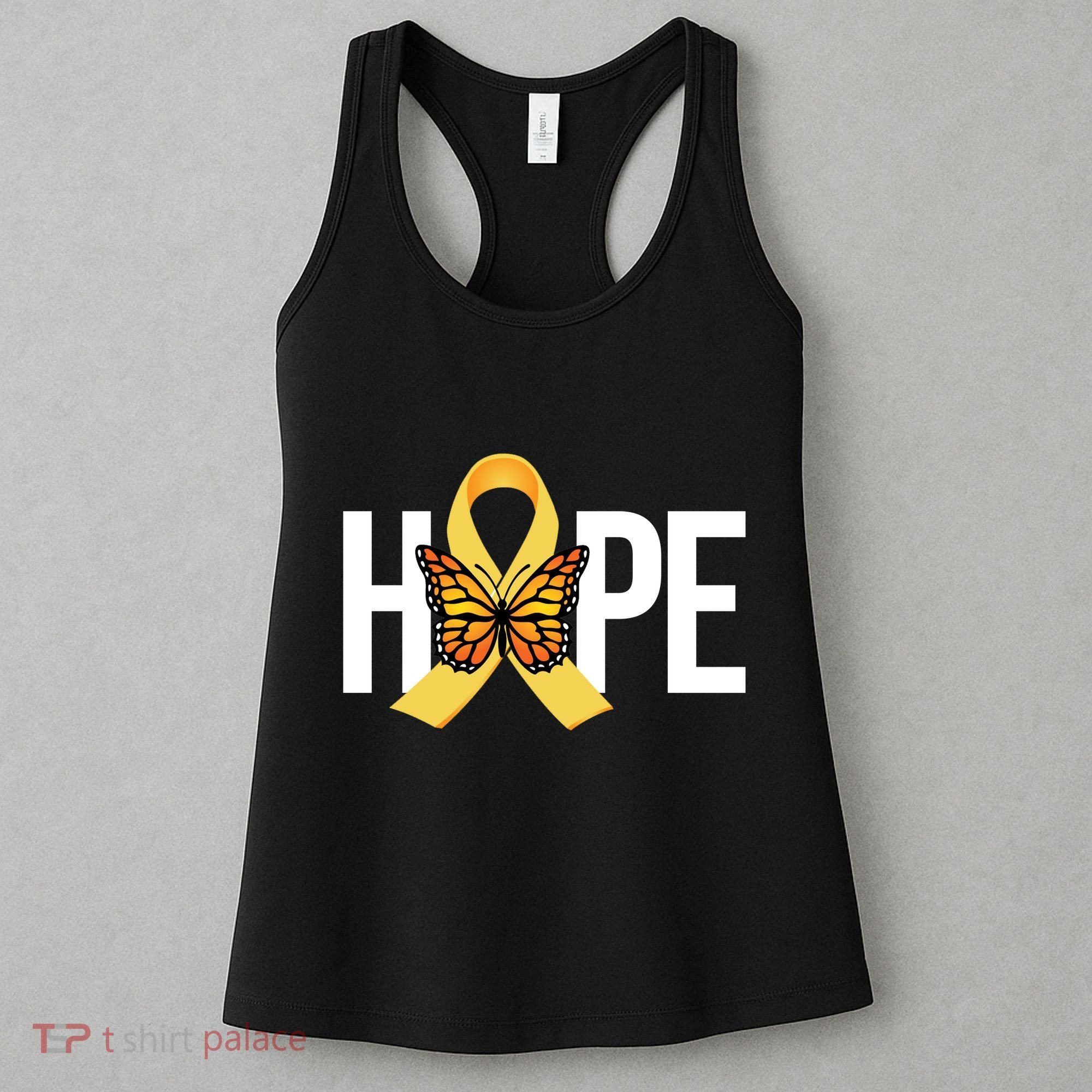 Hope Childhood Cancer Awareness Butterfly Ribbon Women's Tank Top