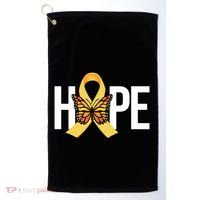 Hope Childhood Cancer Awareness Butterfly Ribbon Golf Towel thumb 0