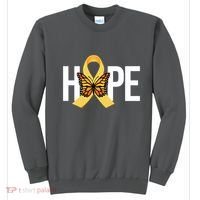 Hope Childhood Cancer Awareness Butterfly Ribbon Sweatshirt thumb 0