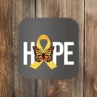Hope Childhood Cancer Awareness Butterfly Ribbon Coaster thumb 0