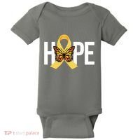 Hope Childhood Cancer Awareness Butterfly Ribbon Baby Bodysuit thumb 0