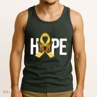 Hope Childhood Cancer Awareness Butterfly Ribbon Tank Top thumb 3