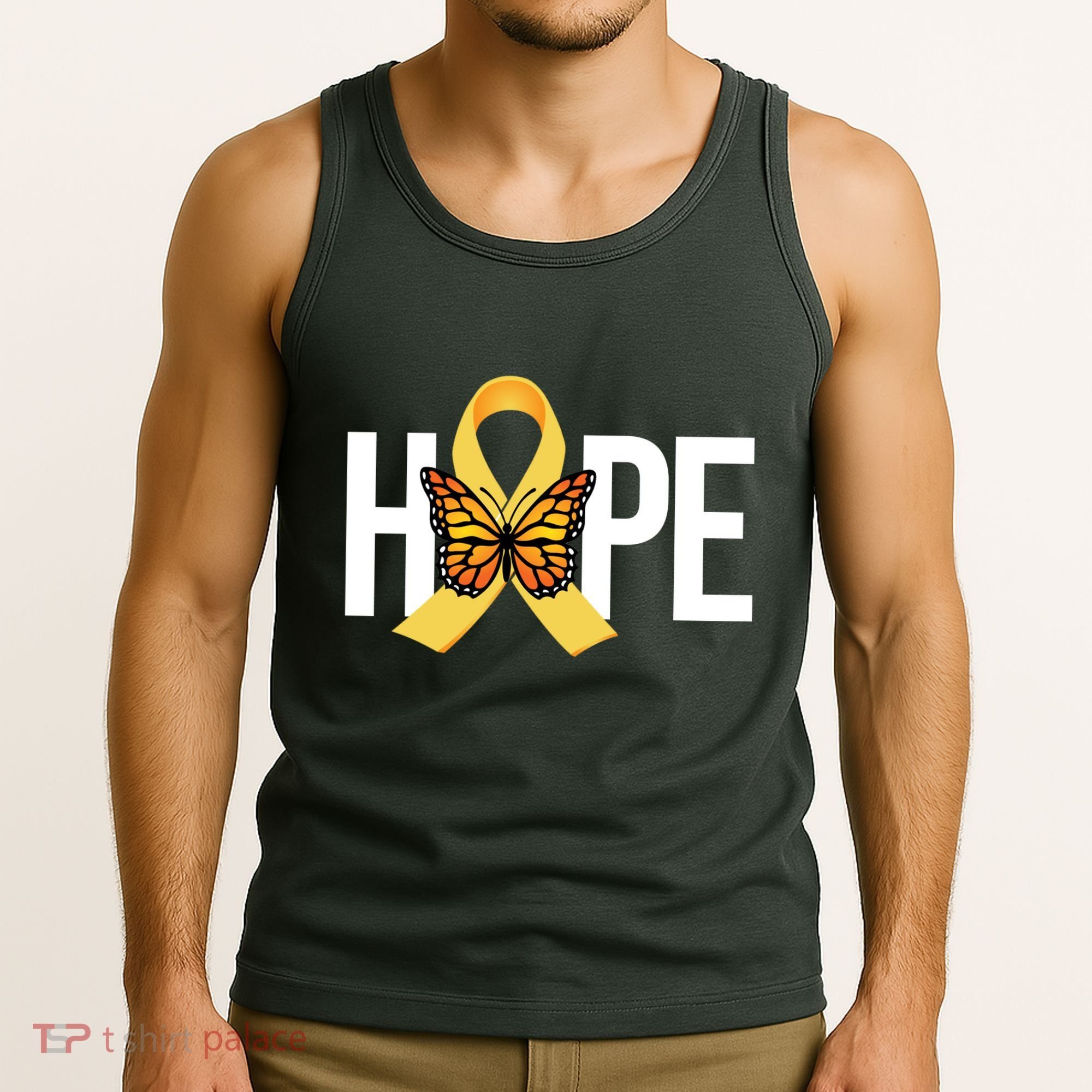Hope Childhood Cancer Awareness Butterfly Ribbon Tank Top