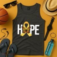 Hope Childhood Cancer Awareness Butterfly Ribbon Tank Top thumb 4