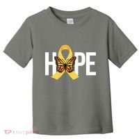 Hope Childhood Cancer Awareness Butterfly Ribbon Toddler T-Shirt thumb 0