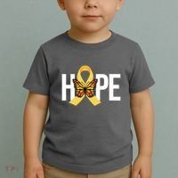 Hope Childhood Cancer Awareness Butterfly Ribbon Toddler T-Shirt thumb 2