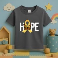 Hope Childhood Cancer Awareness Butterfly Ribbon Toddler T-Shirt thumb 3