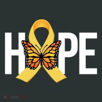 Hope Childhood Cancer Awareness Butterfly Ribbon Kids Hoodie thumb 5