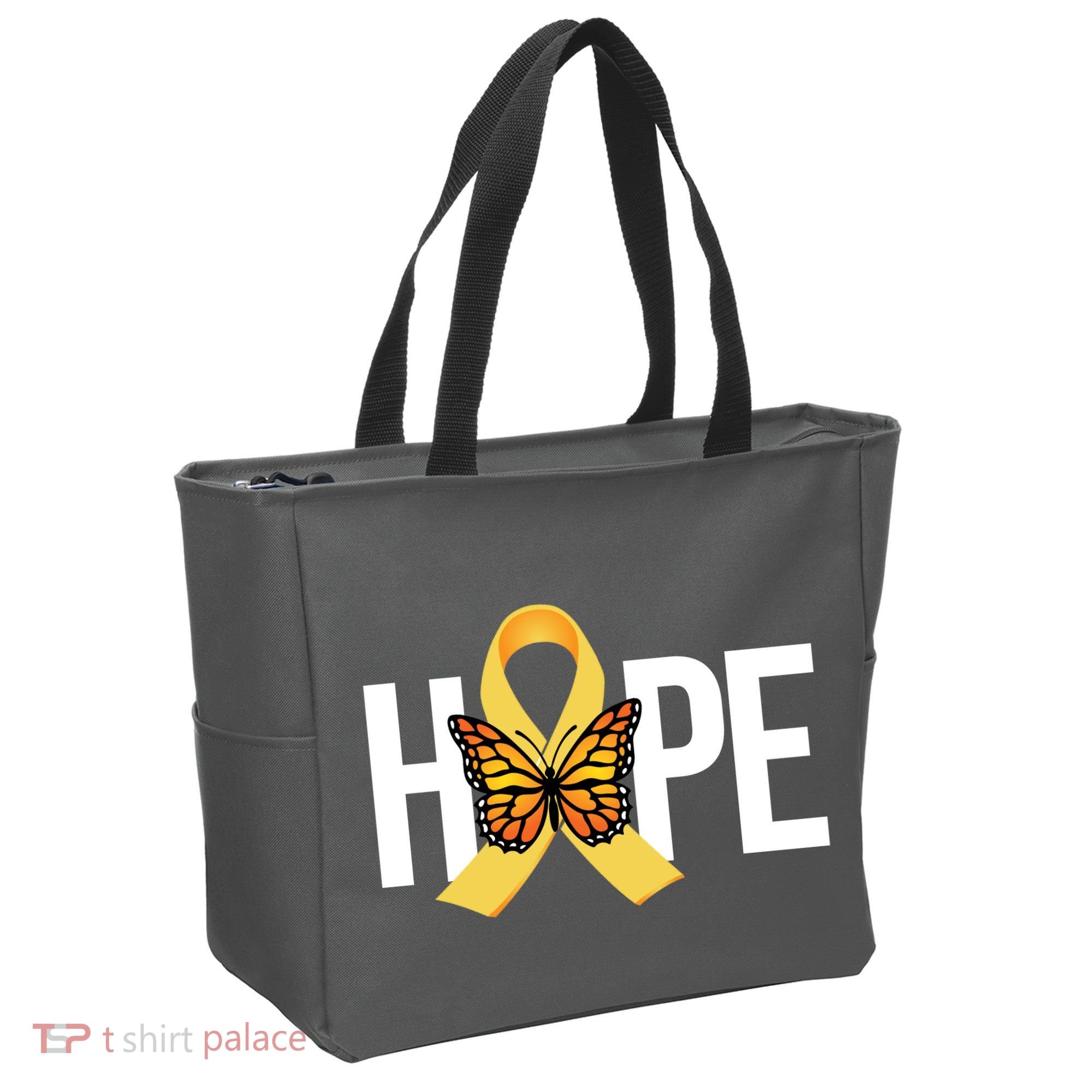 Hope Childhood Cancer Awareness Butterfly Ribbon Tote Bag