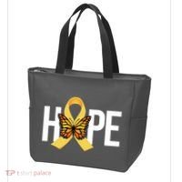Hope Childhood Cancer Awareness Butterfly Ribbon Tote Bag thumb 3