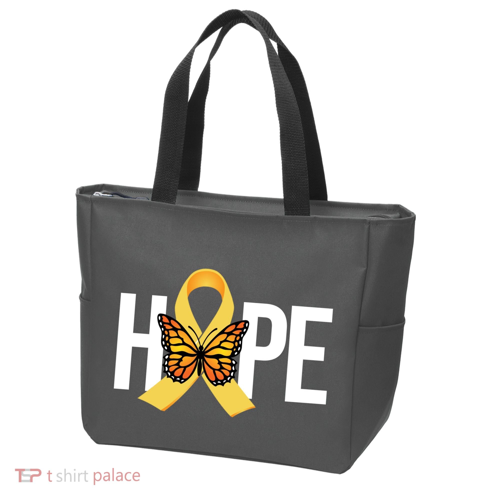 Hope Childhood Cancer Awareness Butterfly Ribbon Tote Bag