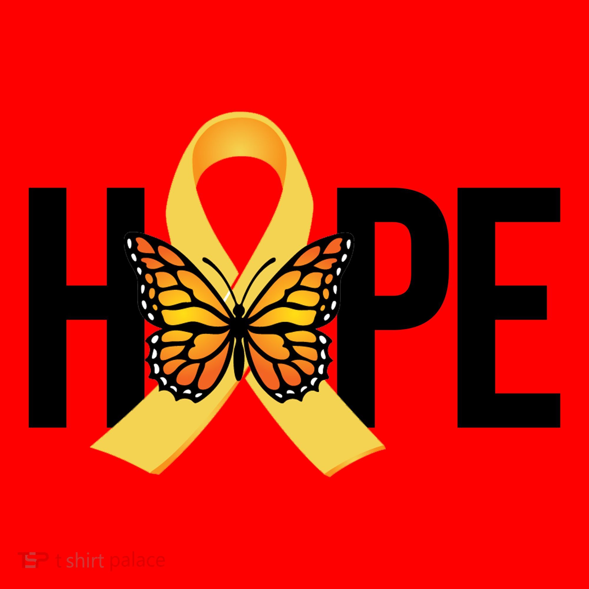 Hope Childhood Cancer Awareness Butterfly Ribbon Santa Hat