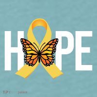 Hope Childhood Cancer Awareness Butterfly Ribbon Sueded Cloud Jersey T-Shirt thumb 2