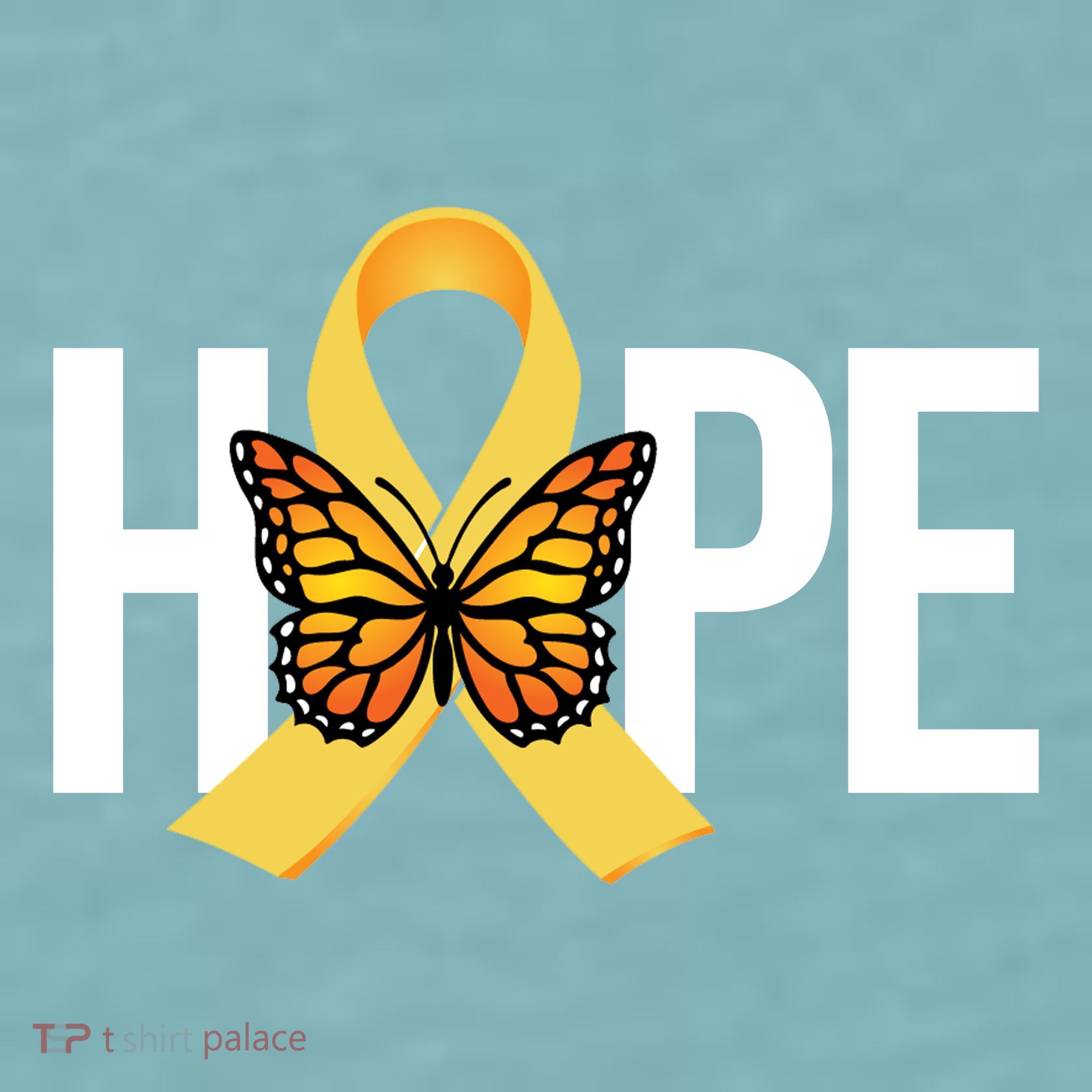 Hope Childhood Cancer Awareness Butterfly Ribbon Sueded Cloud Jersey T-Shirt