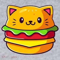 Hamburger Cat Catburger Funny Burger Cat Lover Foodie Women's Sweatshirt thumb 2
