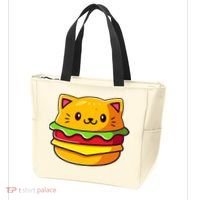 Hamburger Cat Catburger Funny Burger Cat Lover Foodie Tote Bag thumb 3