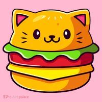 Hamburger Cat Catburger Funny Burger Cat Lover Foodie Coaster thumb 2