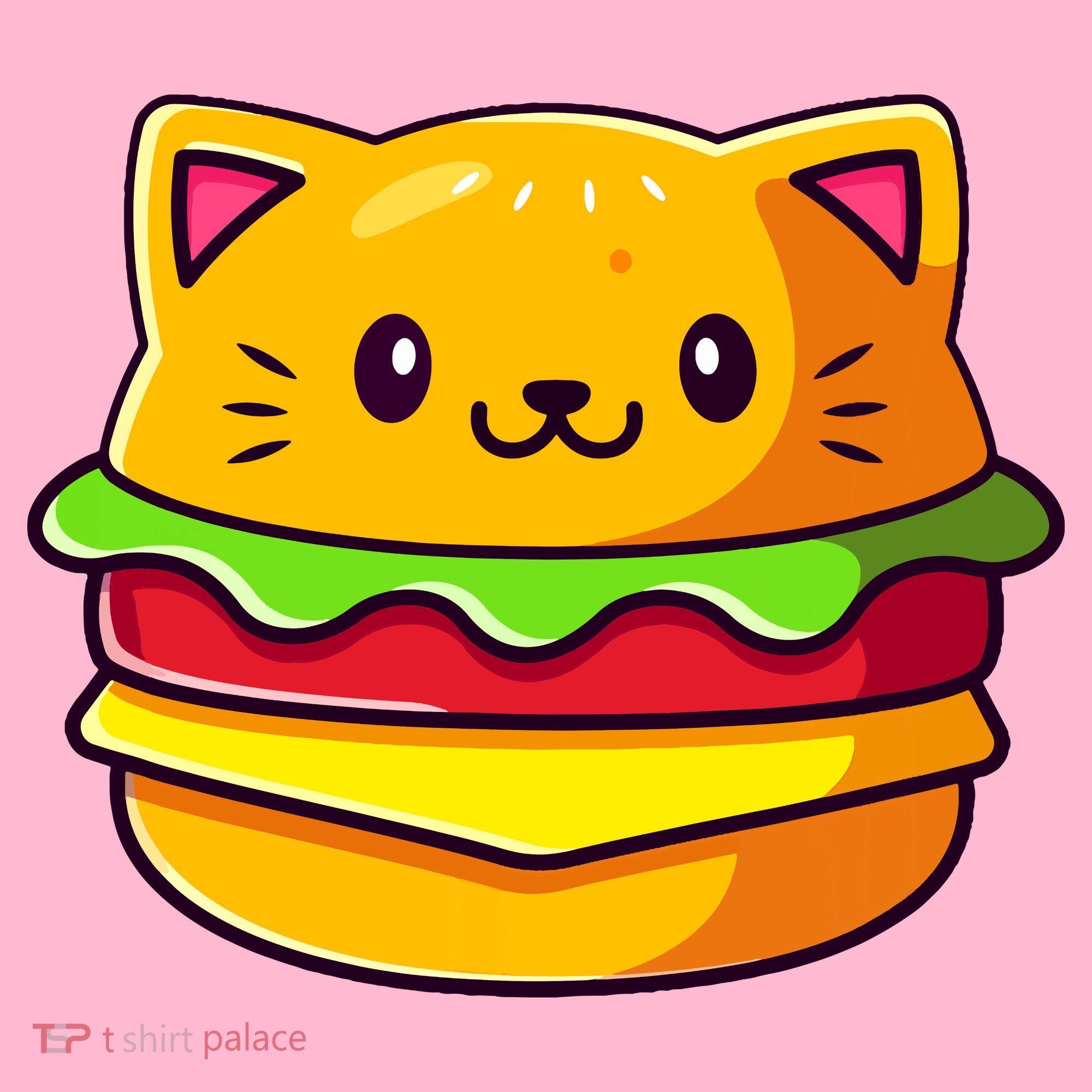 Hamburger Cat Catburger Funny Burger Cat Lover Foodie Coaster
