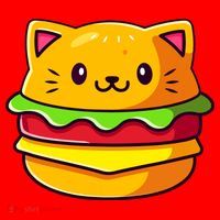 Hamburger Cat Catburger Funny Burger Cat Lover Foodie Santa Hat thumb 1