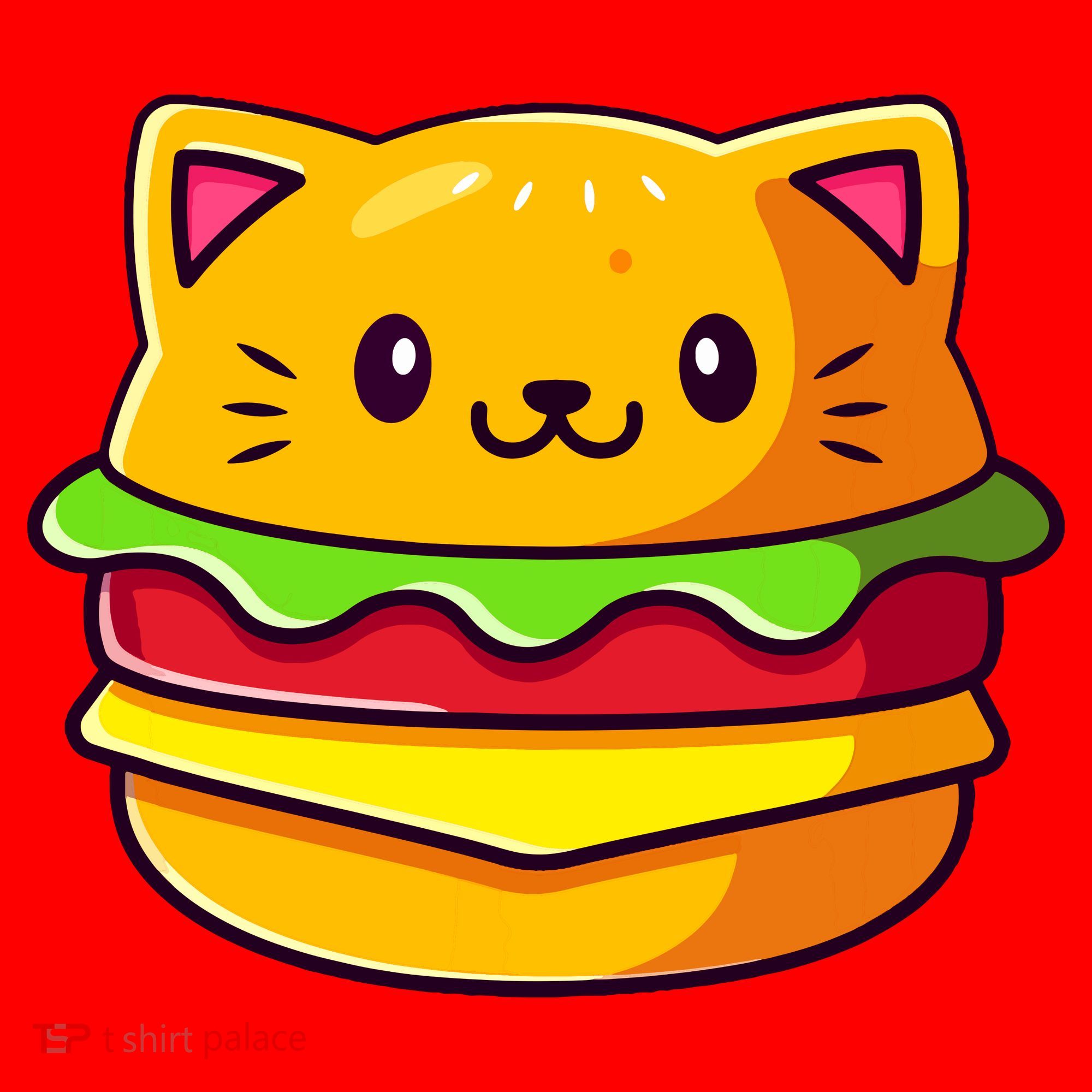 Hamburger Cat Catburger Funny Burger Cat Lover Foodie Santa Hat