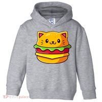 Hamburger Cat Catburger Funny Burger Cat Lover Foodie Toddler Hoodie thumb 0