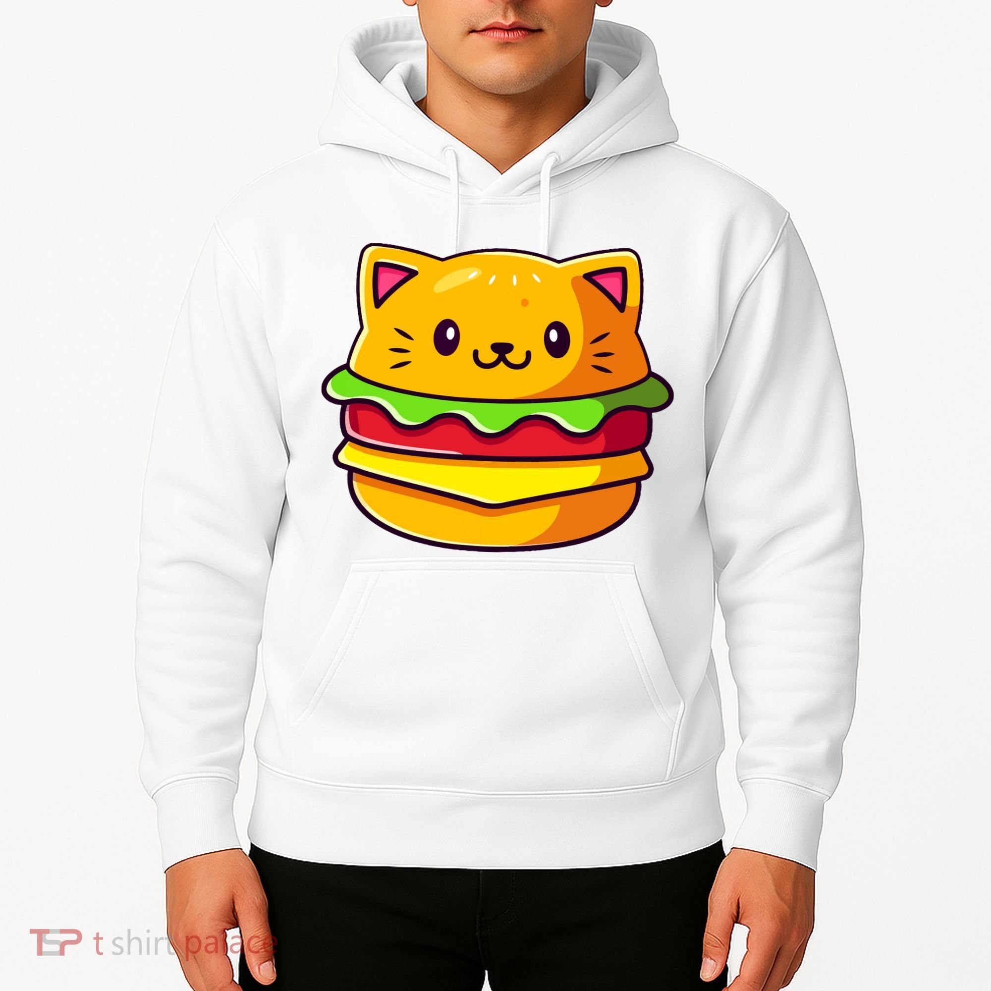 Hamburger Cat Catburger Funny Burger Cat Lover Foodie Hoodie
