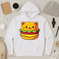 Hamburger Cat Catburger Funny Burger Cat Lover Foodie Hoodie thumb 3