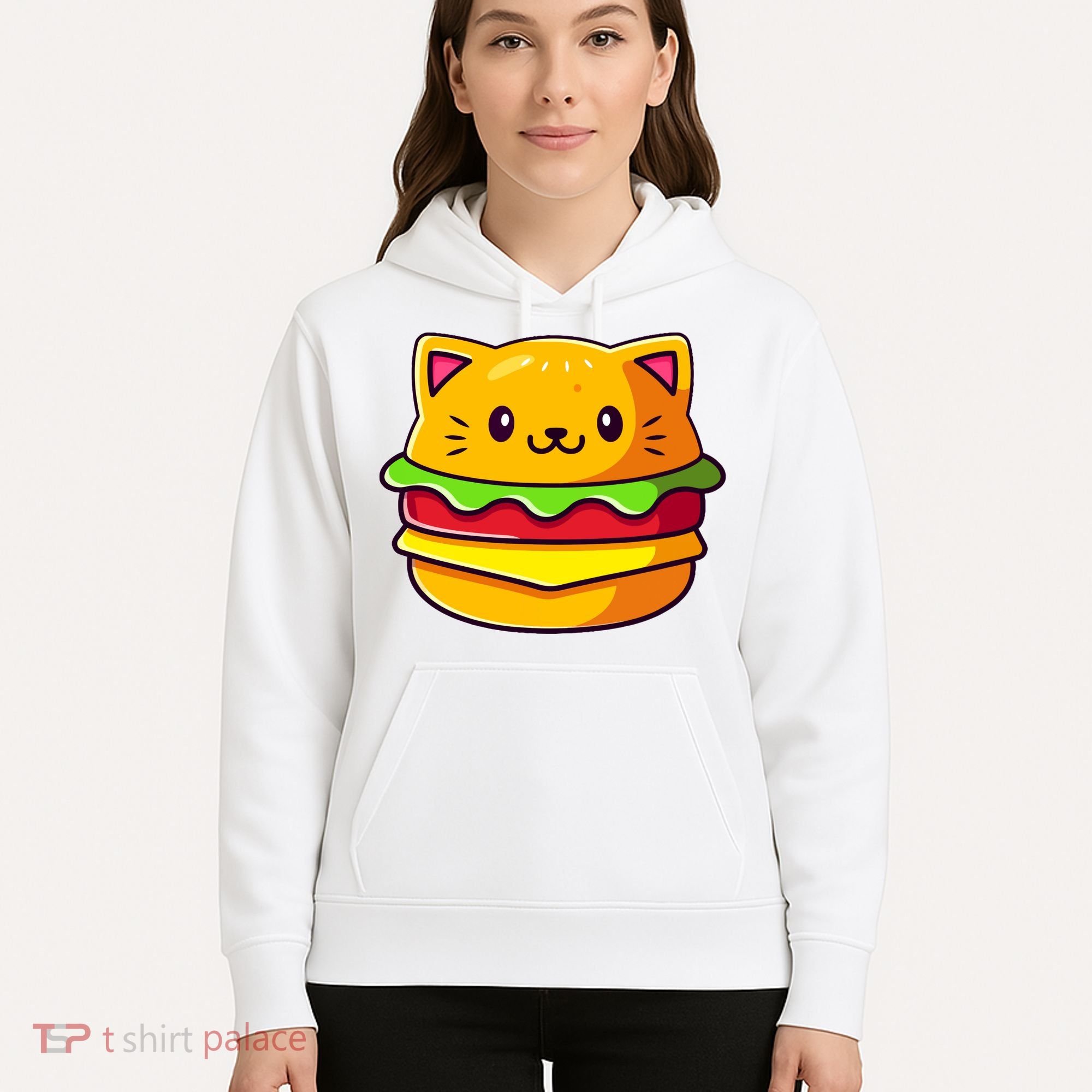 Hamburger Cat Catburger Funny Burger Cat Lover Foodie Hoodie