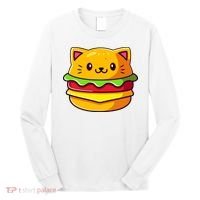 Hamburger Cat Catburger Funny Burger Cat Lover Foodie Long Sleeve Shirt thumb 0