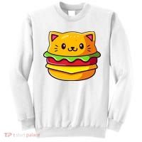 Hamburger Cat Catburger Funny Burger Cat Lover Foodie Sweatshirt thumb 0