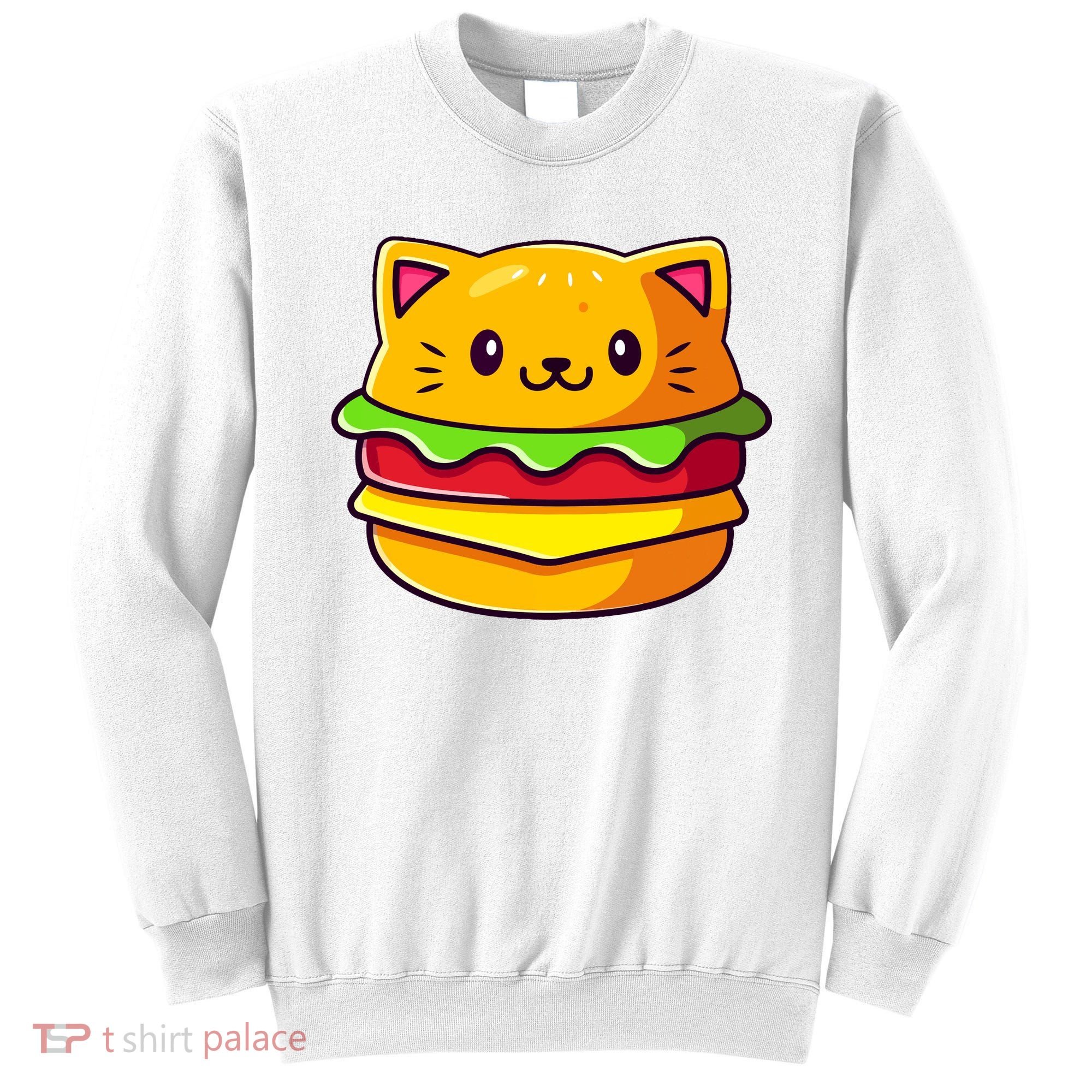 Hamburger Cat Catburger Funny Burger Cat Lover Foodie Sweatshirt