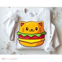 Hamburger Cat Catburger Funny Burger Cat Lover Foodie Sweatshirt thumb 2