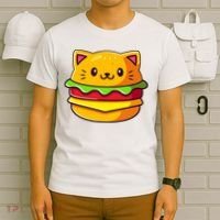 Hamburger Cat Catburger Funny Burger Cat Lover Foodie T-Shirt thumb 6