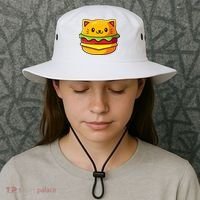 Hamburger Cat Catburger Funny Burger Cat Lover Foodie Bucket Hat thumb 3