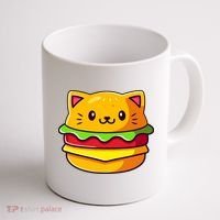 Hamburger Cat Catburger Funny Burger Cat Lover Foodie Coffee Mug thumb 1
