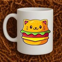 Hamburger Cat Catburger Funny Burger Cat Lover Foodie Coffee Mug thumb 2