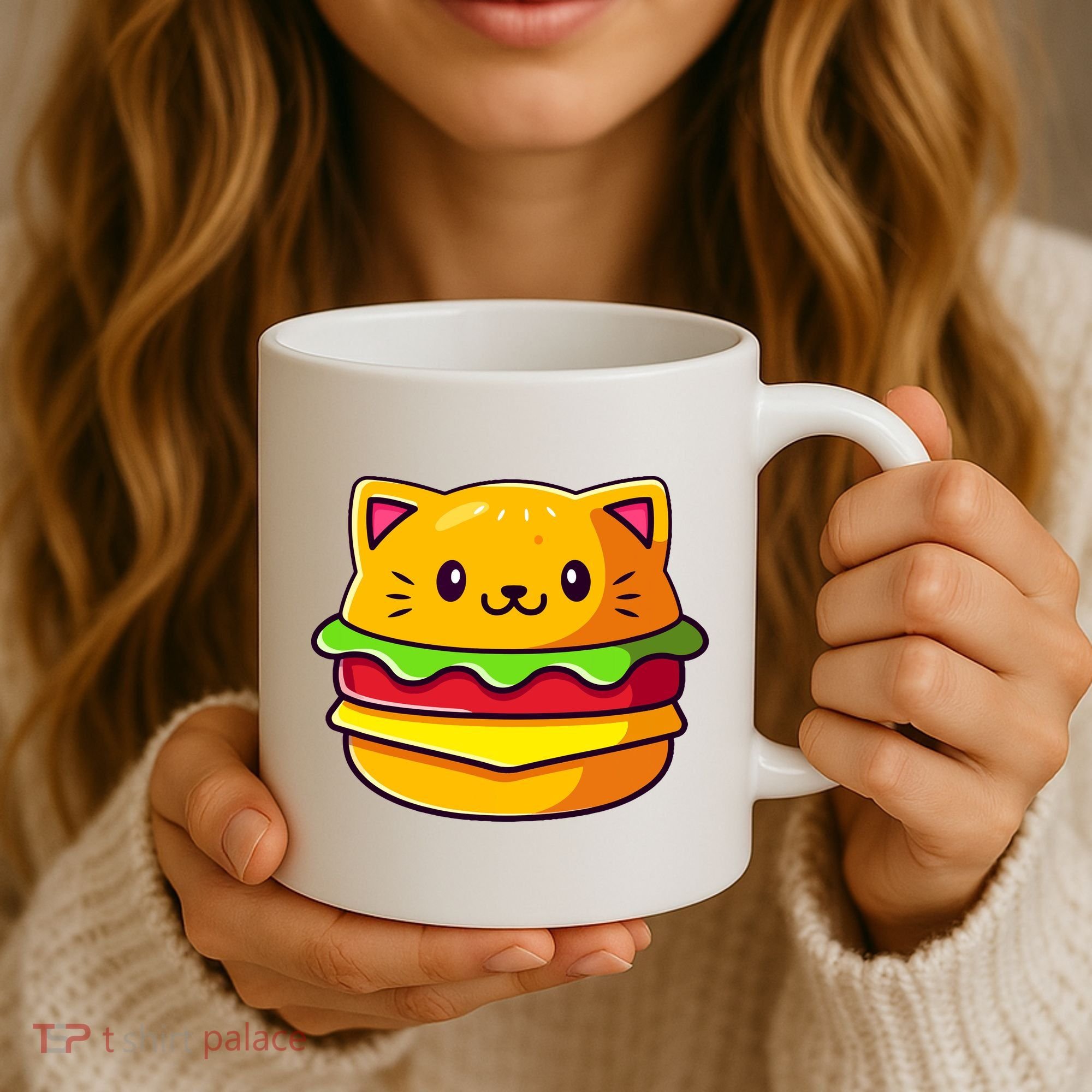 Hamburger Cat Catburger Funny Burger Cat Lover Foodie Coffee Mug
