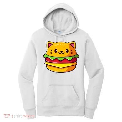 Hamburger Cat Catburger Funny Burger Cat Lover Foodie Women's Hoodie