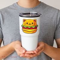 Hamburger Cat Catburger Funny Burger Cat Lover Foodie Tumbler thumb 2