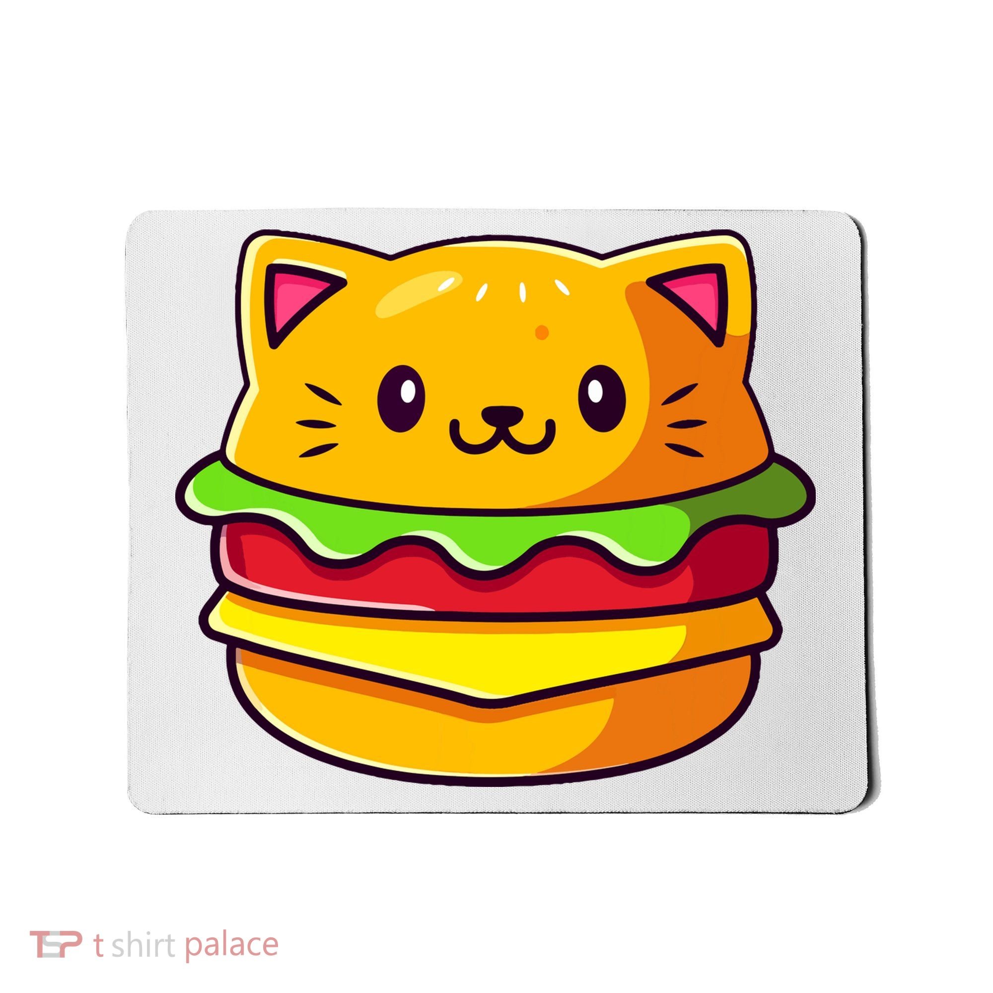 Hamburger Cat Catburger Funny Burger Cat Lover Foodie Mousepad