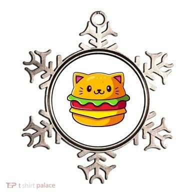Hamburger Cat Catburger Funny Burger Cat Lover Foodie Ornament